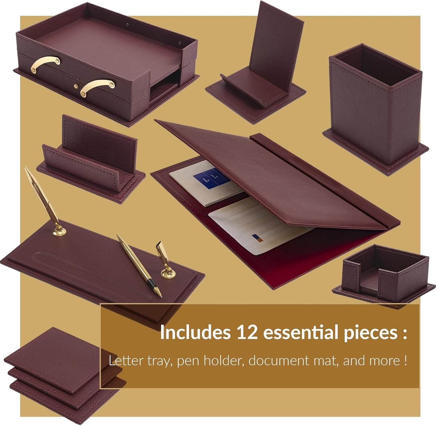 MOOG Classic Desk Organizer - Gray - 12 PCS - themonogram manor 