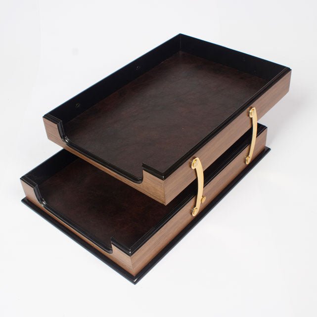 MOOG Wooden Prestige Double Document Tray - themonogram manor 