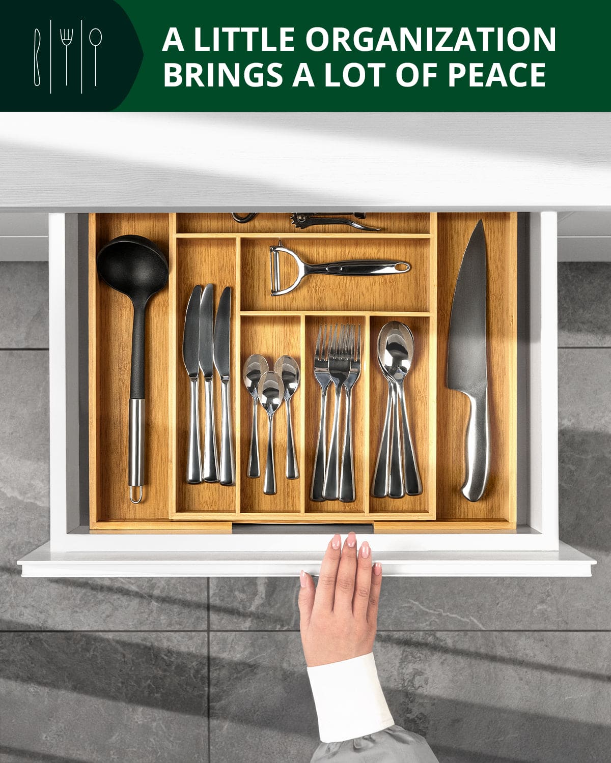 Expandable Silverware Organizer (8 Slots) - themonogram manor 