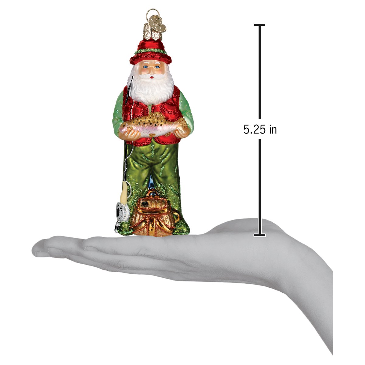 Fly Fishing Santa Ornament - themonogram manor 