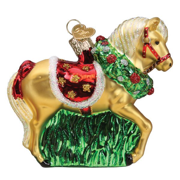 Horse With Wreath Ornament - #themonogram manor #