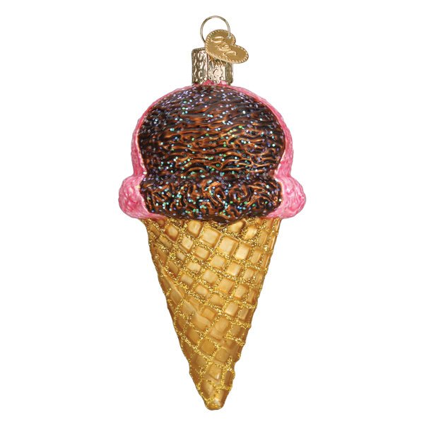 Neapolitan Ice Cream Cone Ornament - themonogram manor 