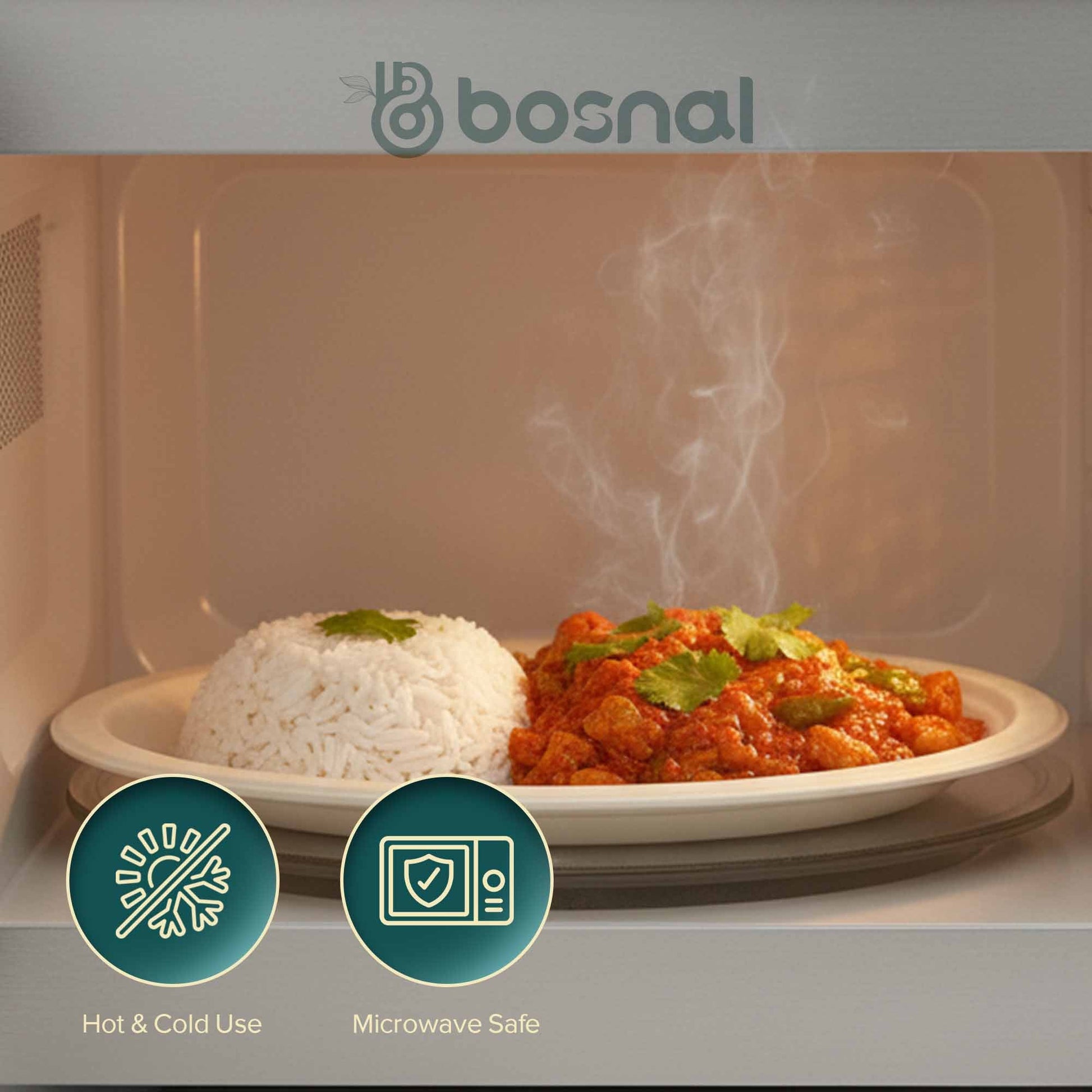 Bosnal - Sugarcane Bagasse Compostable Plates, 10 inch, Oval - themonogram manor 