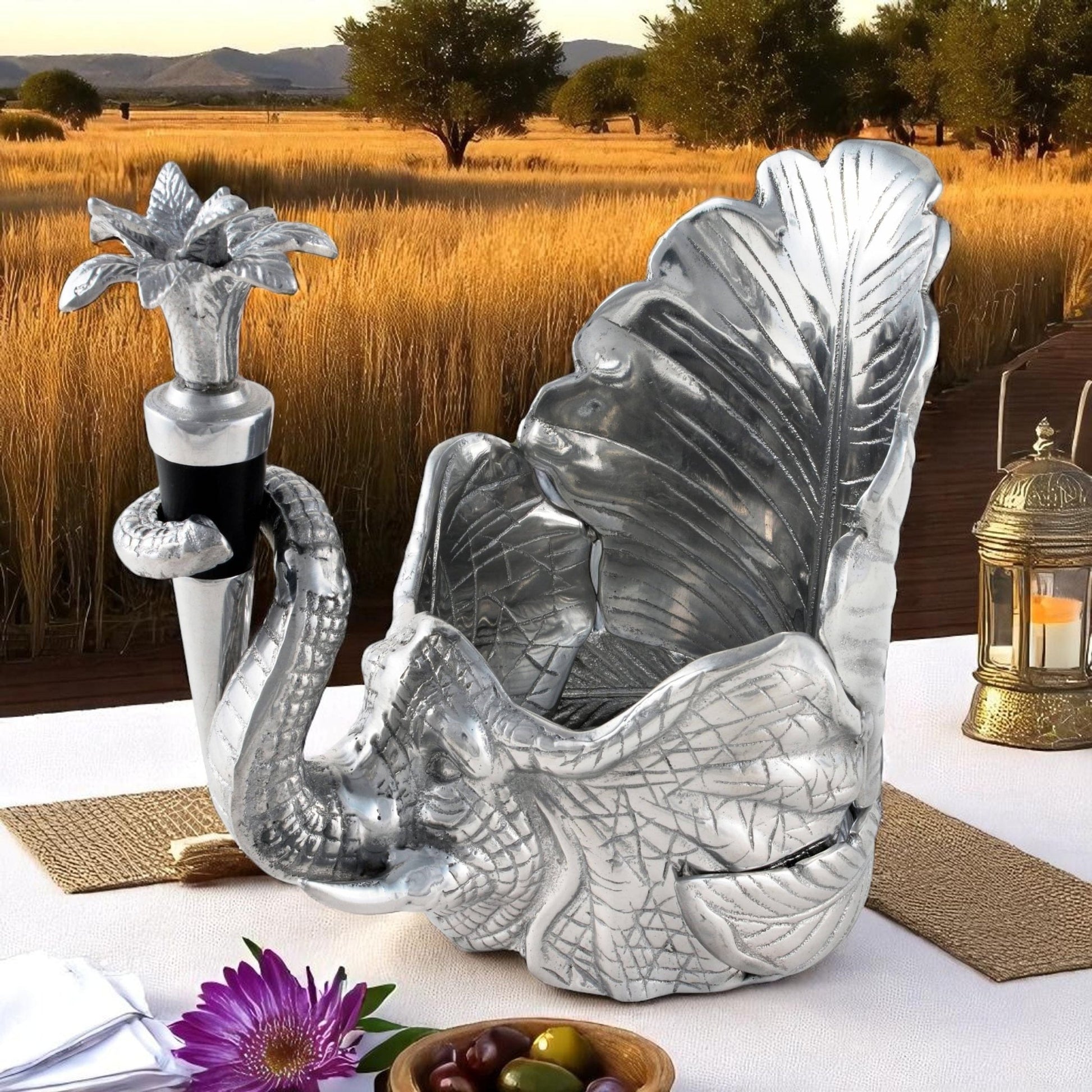 Elephant Wine Coaster and Stopper Set - themonogram manor 