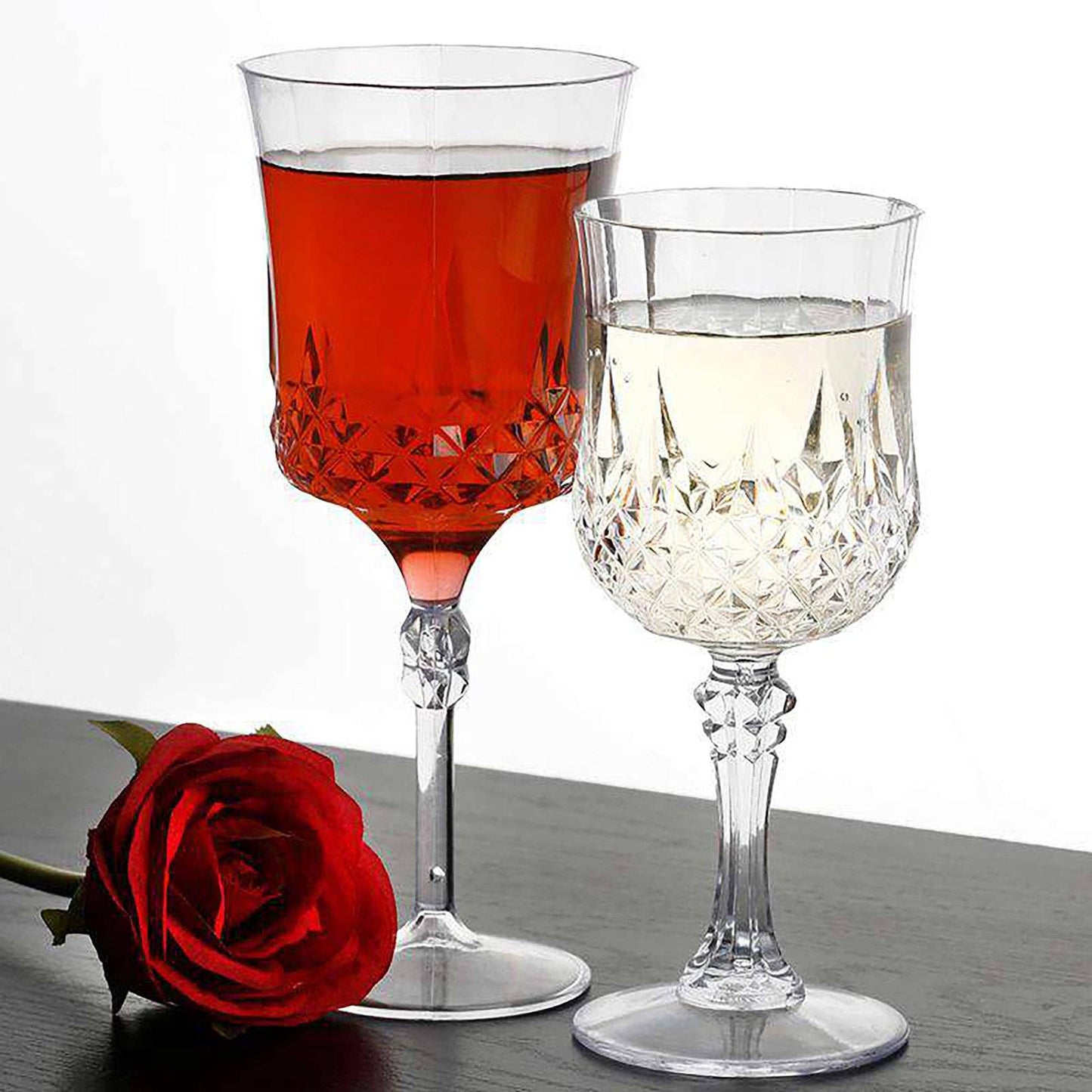 11 oz. Crystal Cut Plastic Wine Goblets - 12 pcs - themonogram manor 