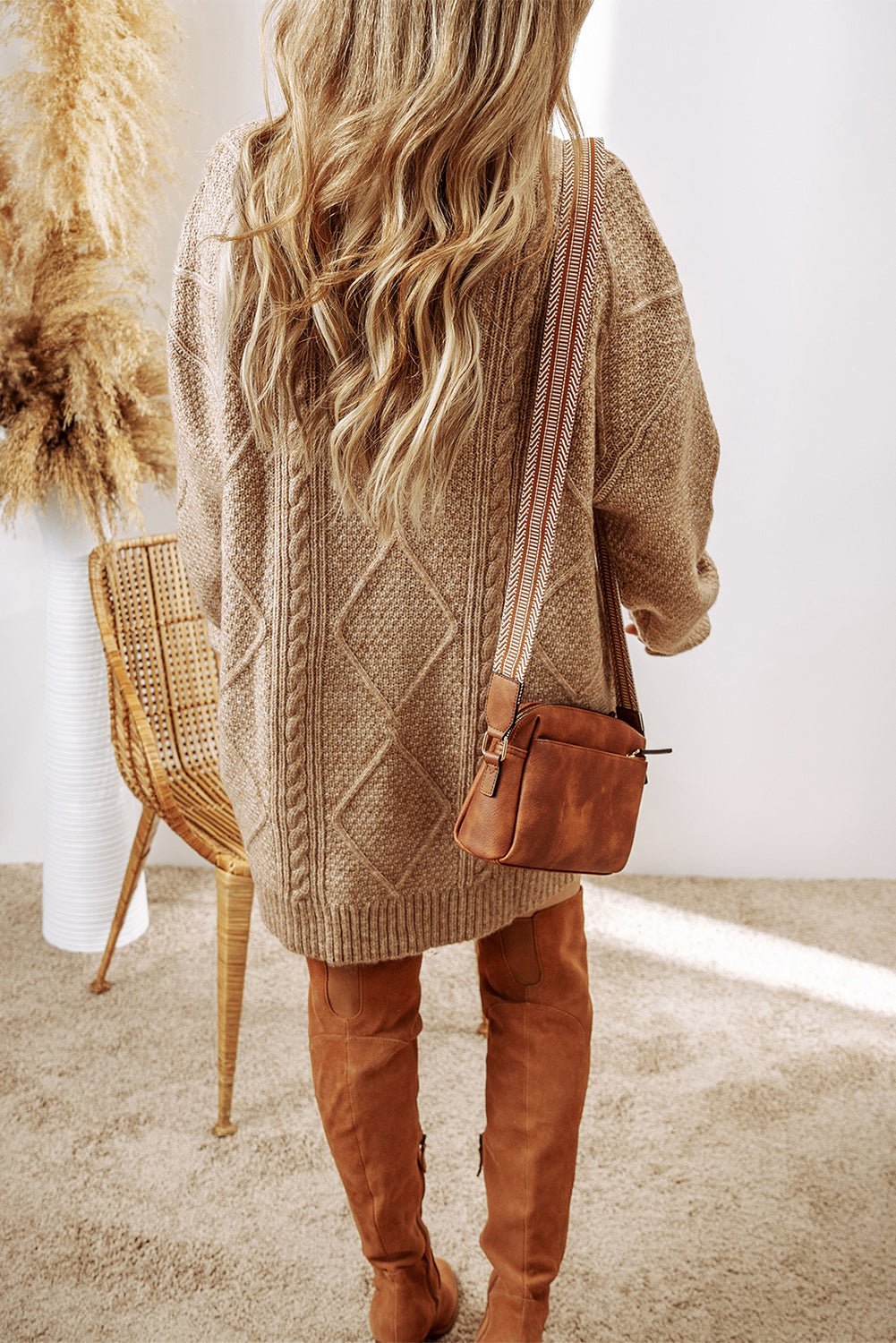 Cable Knit Sweater Dress - themonogram manor 
