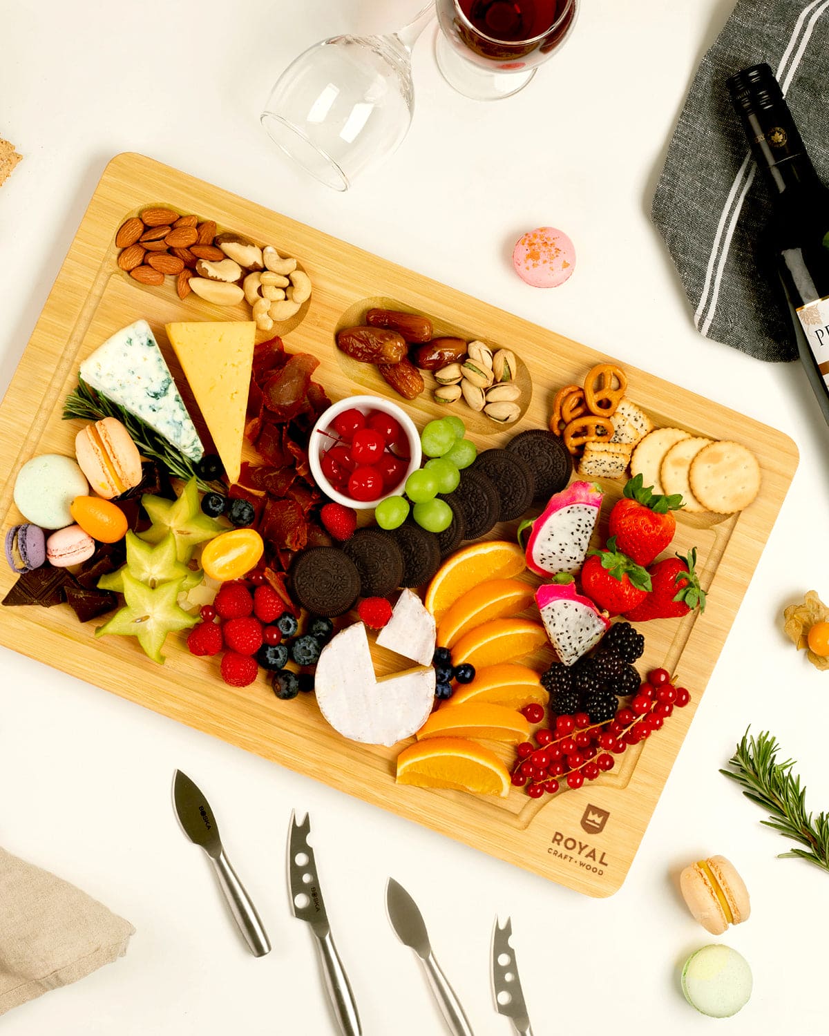 Cutting Board with Compartments, 18” x 12” - themonogram manor 