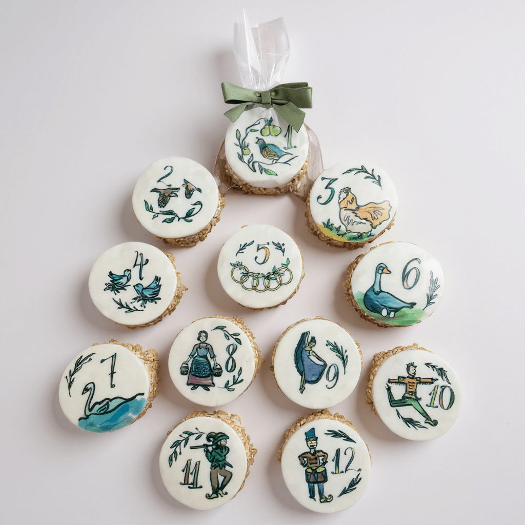 Christmas 12 Days of Christmas Message Rice Crispie Treats - themonogram manor 
