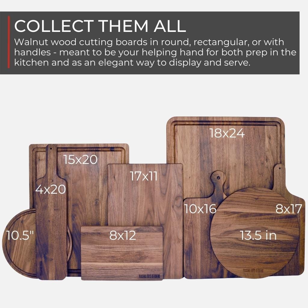 Small Round Walnut Charcuterie Board - themonogram manor 