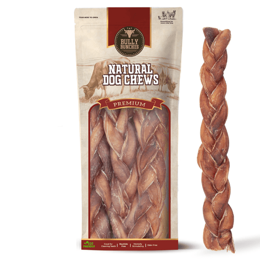 12 Inch Jumbo Braided Bully Stick - themonogram manor 
