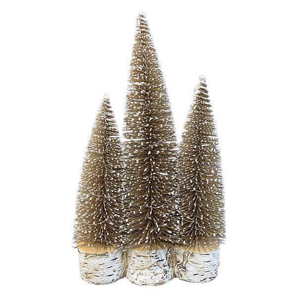 Lit Gold Tree Trio - themonogram manor 