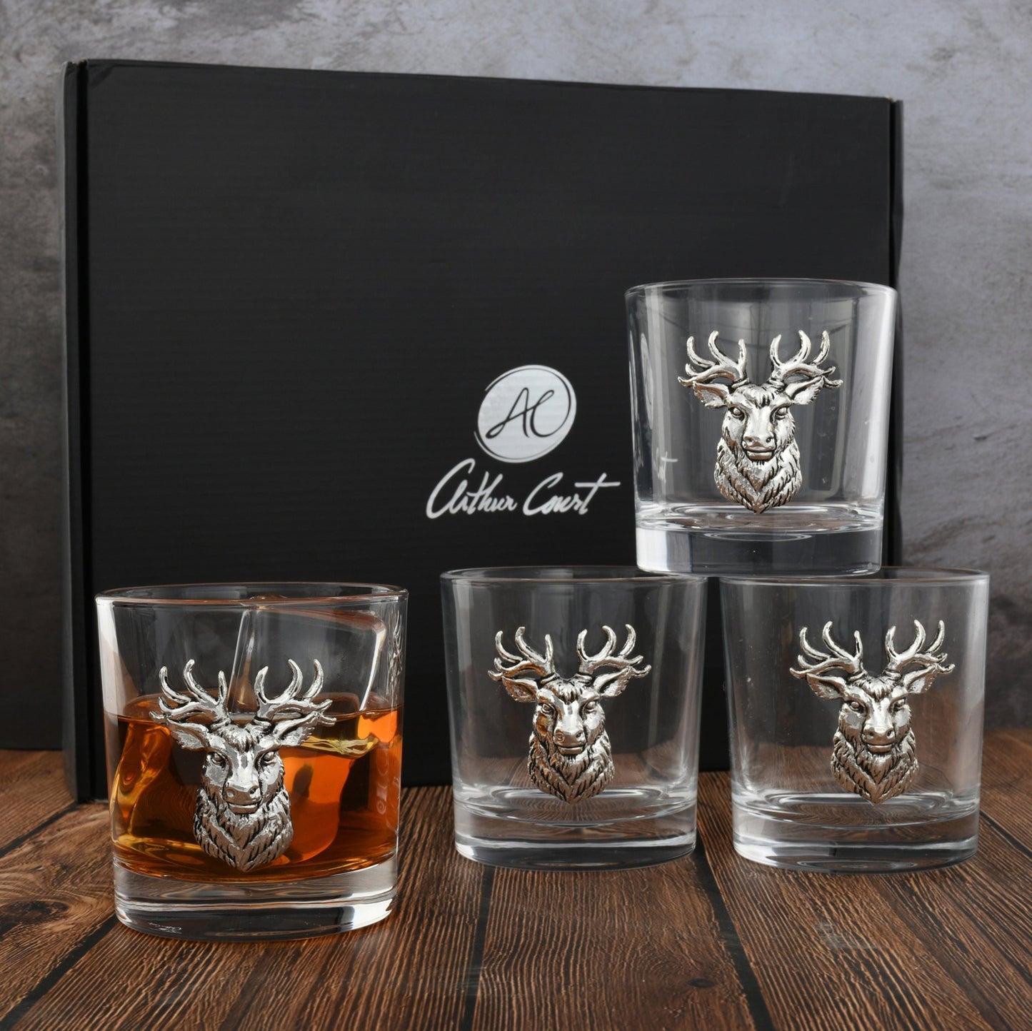Elk Head Bar Glasses Set of 4 - themonogram manor 
