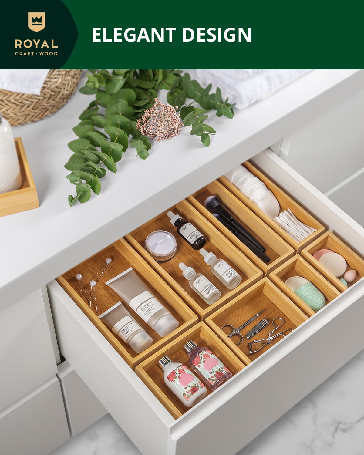 Storage Box Set of 8, Natural - themonogram manor 