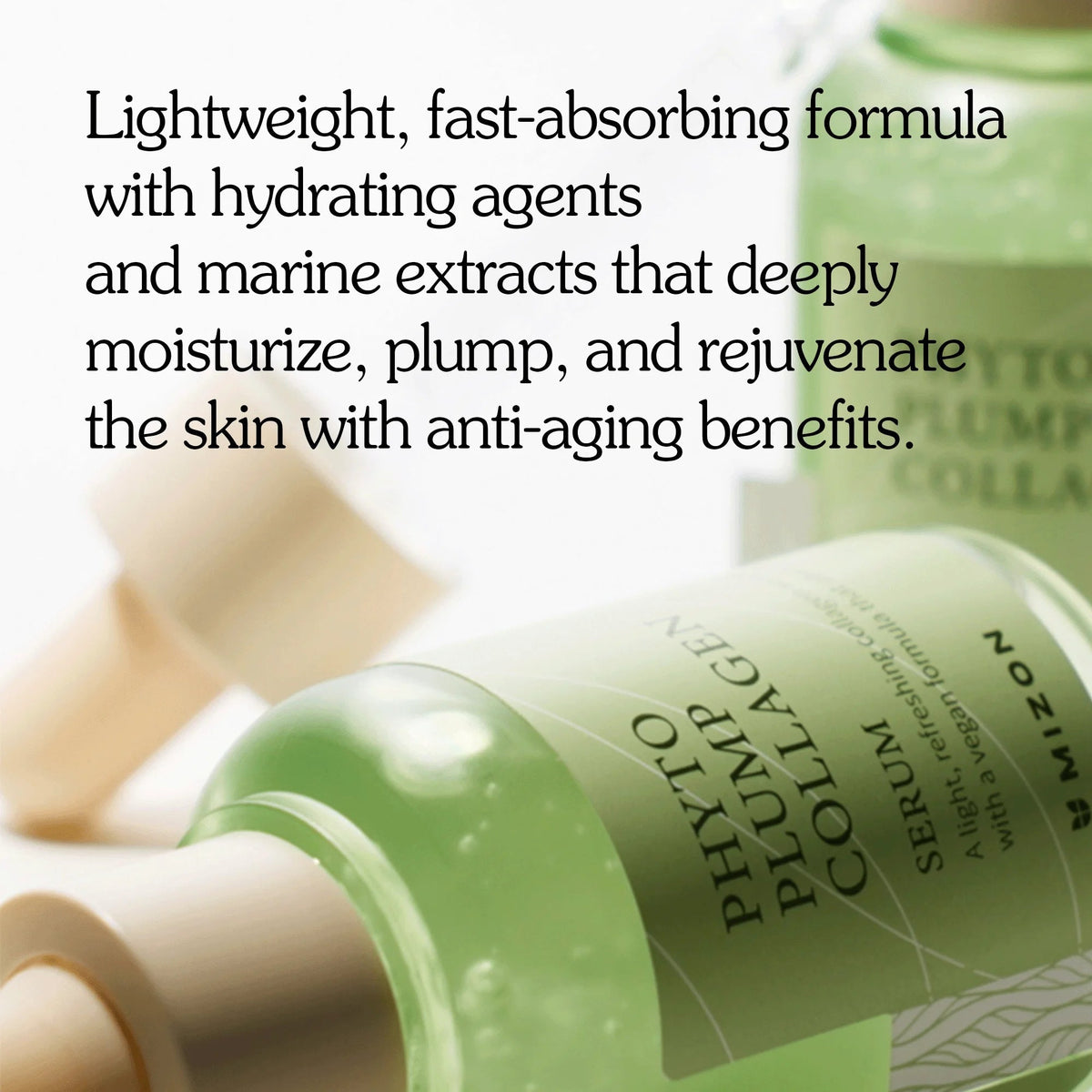 Phyto Plump Collagen Serum 1.01 Fl.Oz. - Hydrating, Anti-Aging, Soothing & Firming, Vegan Skincare Solution Based on Tremella Fuciformis with Natural Extracts - themonogram manor 