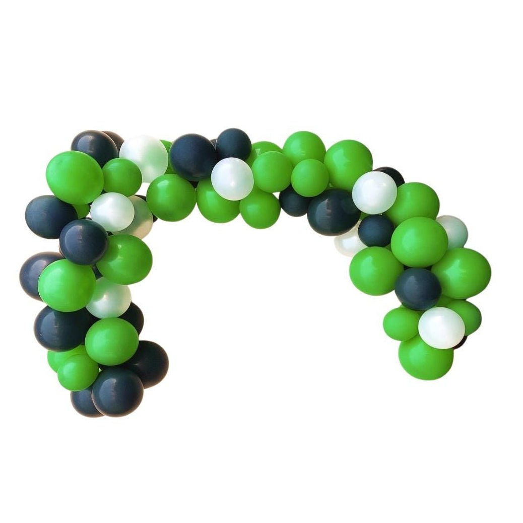 Soccer Balloon Garland Kit - Green, Black & White (50+ Pack) - themonogram manor 