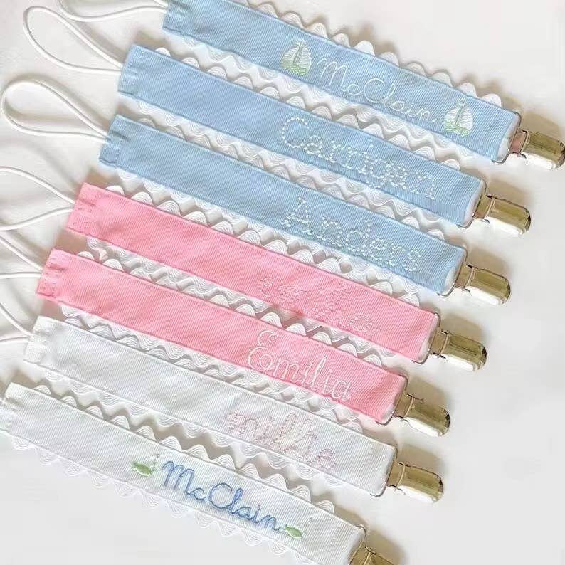 Pacifier Clip, Monogram-able Assorted Colors - themonogram manor 