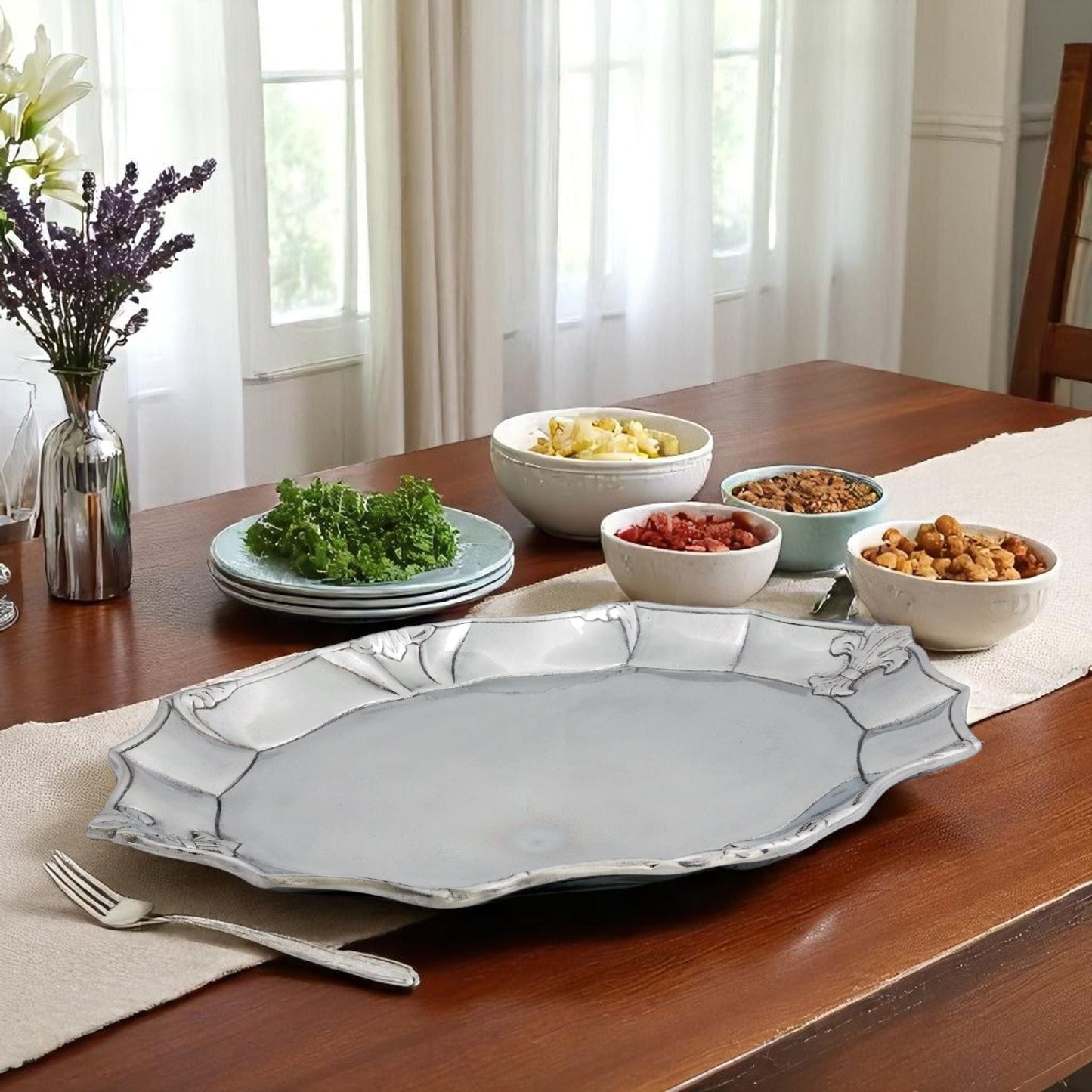 Fleur-De-Lis Oval Platter - themonogram manor 