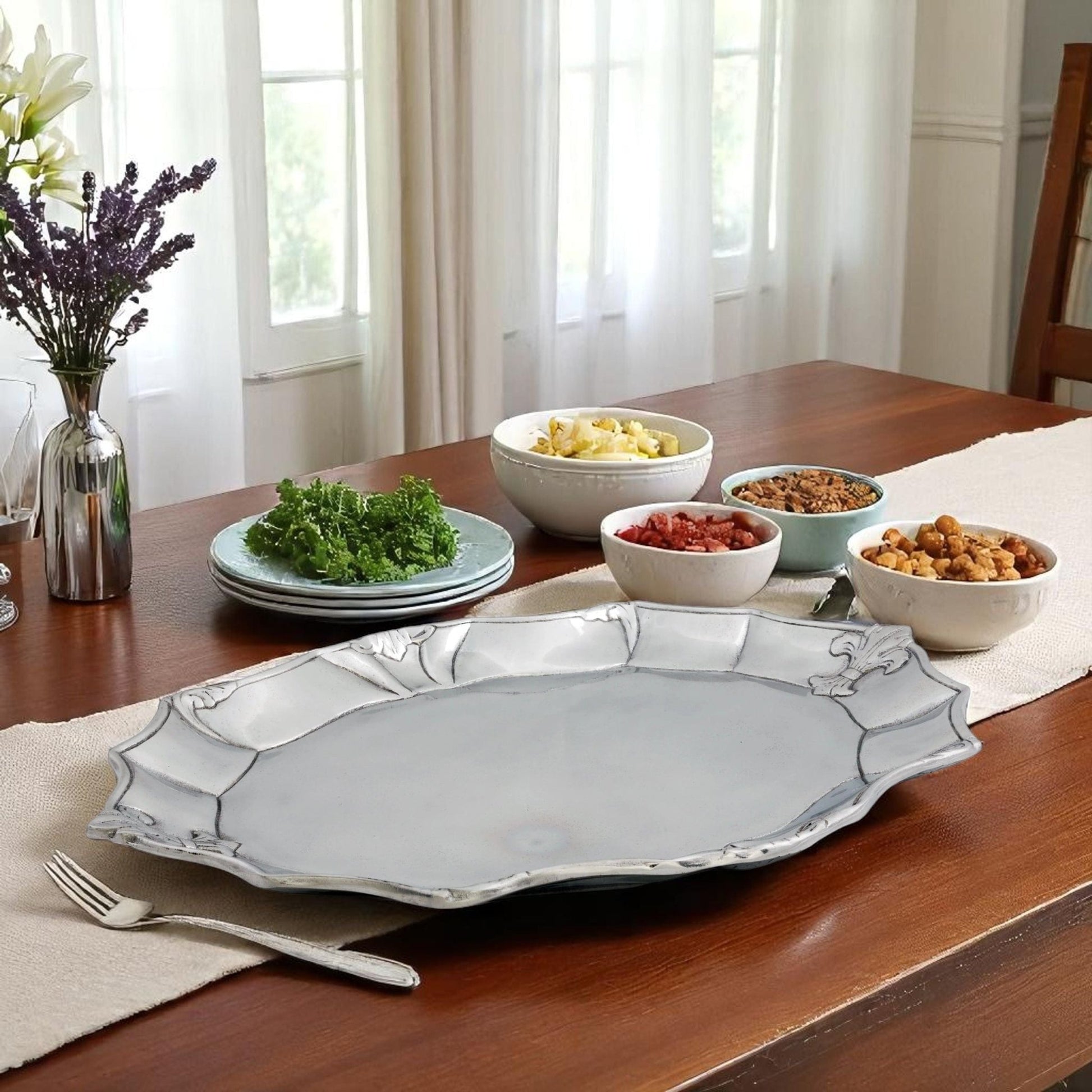 Fleur-De-Lis Oval Platter - themonogram manor 