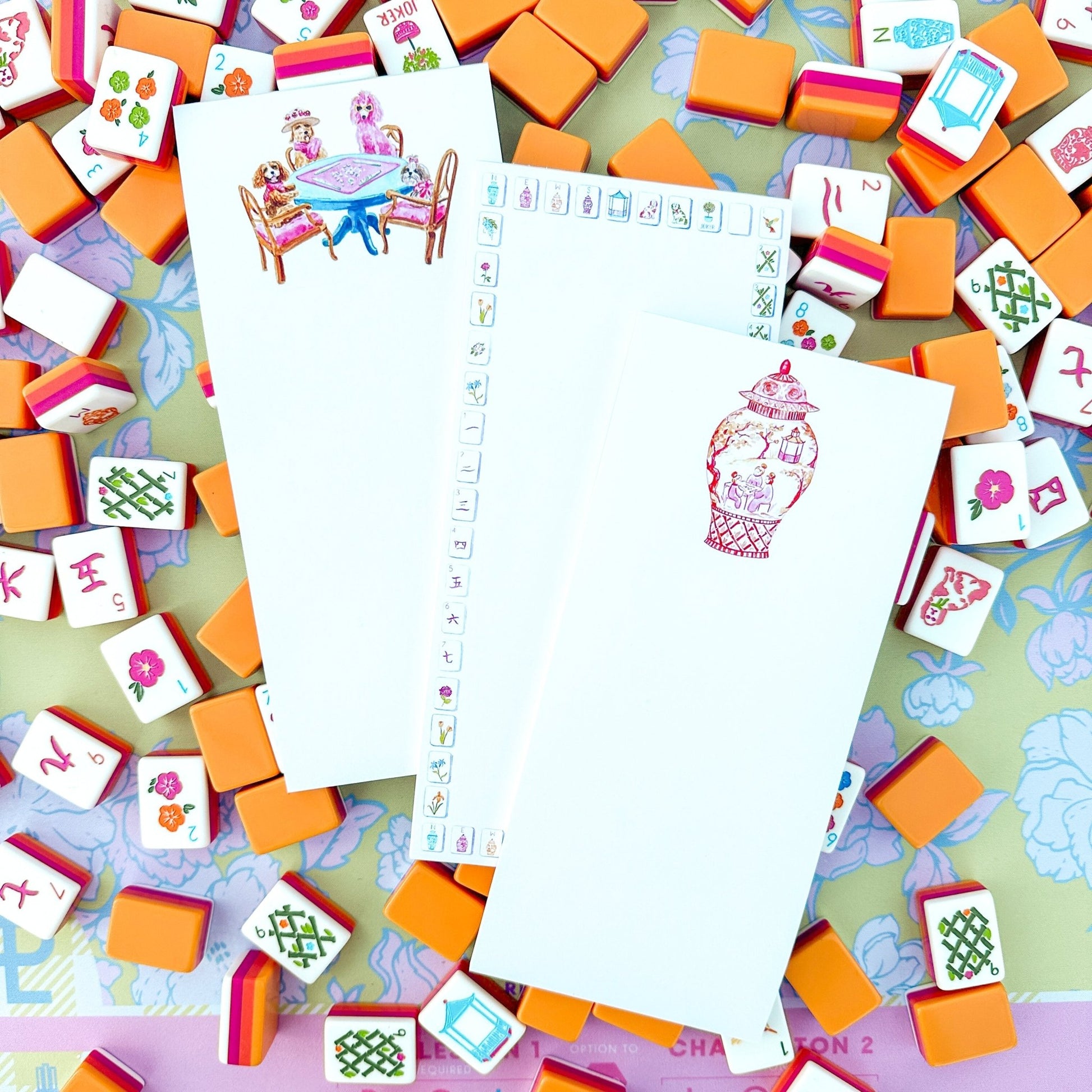 Dogs Playing Mahjong Listpad - themonogram manor 