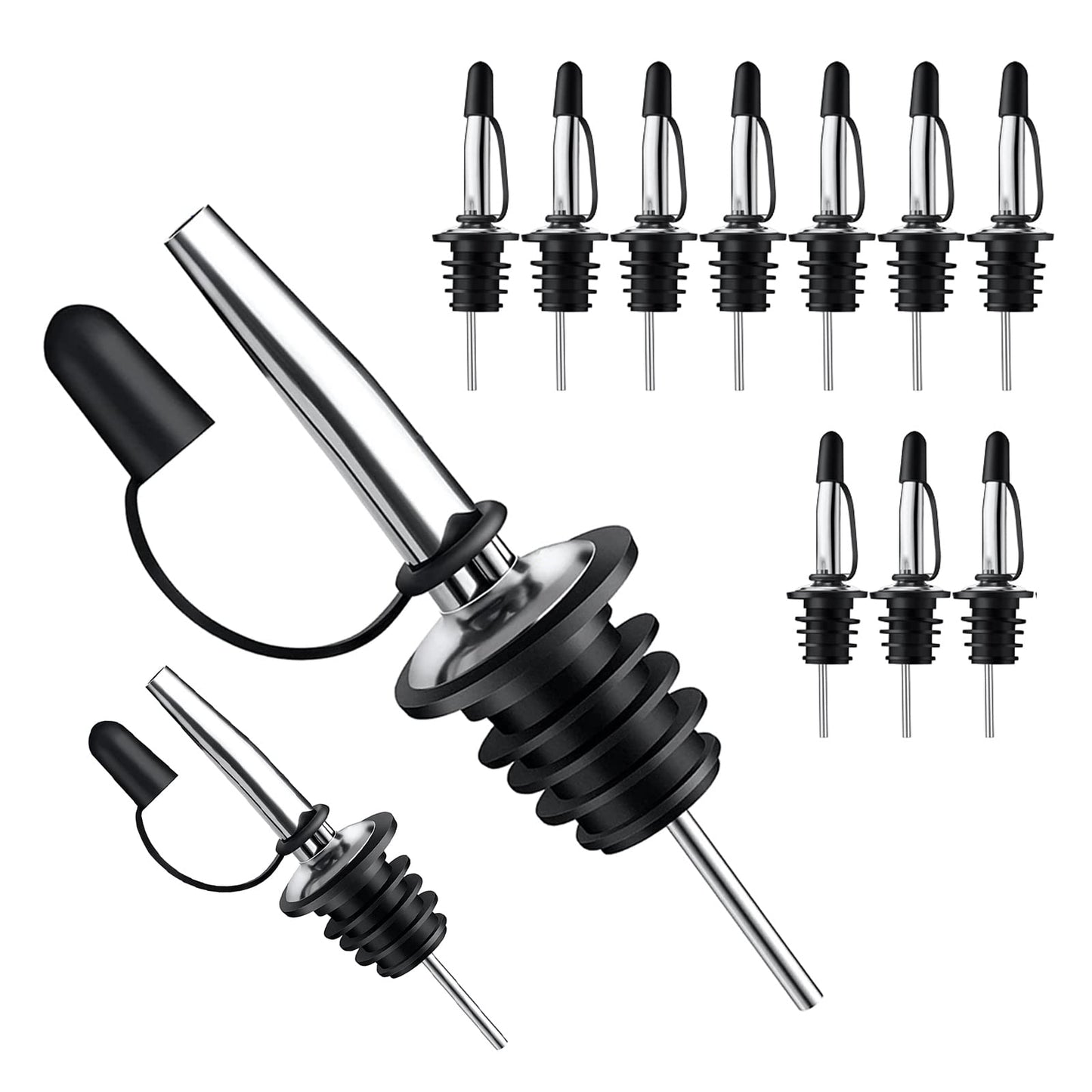 12 Pack Stainless Steel Classic Bottle Pourers - themonogram manor 