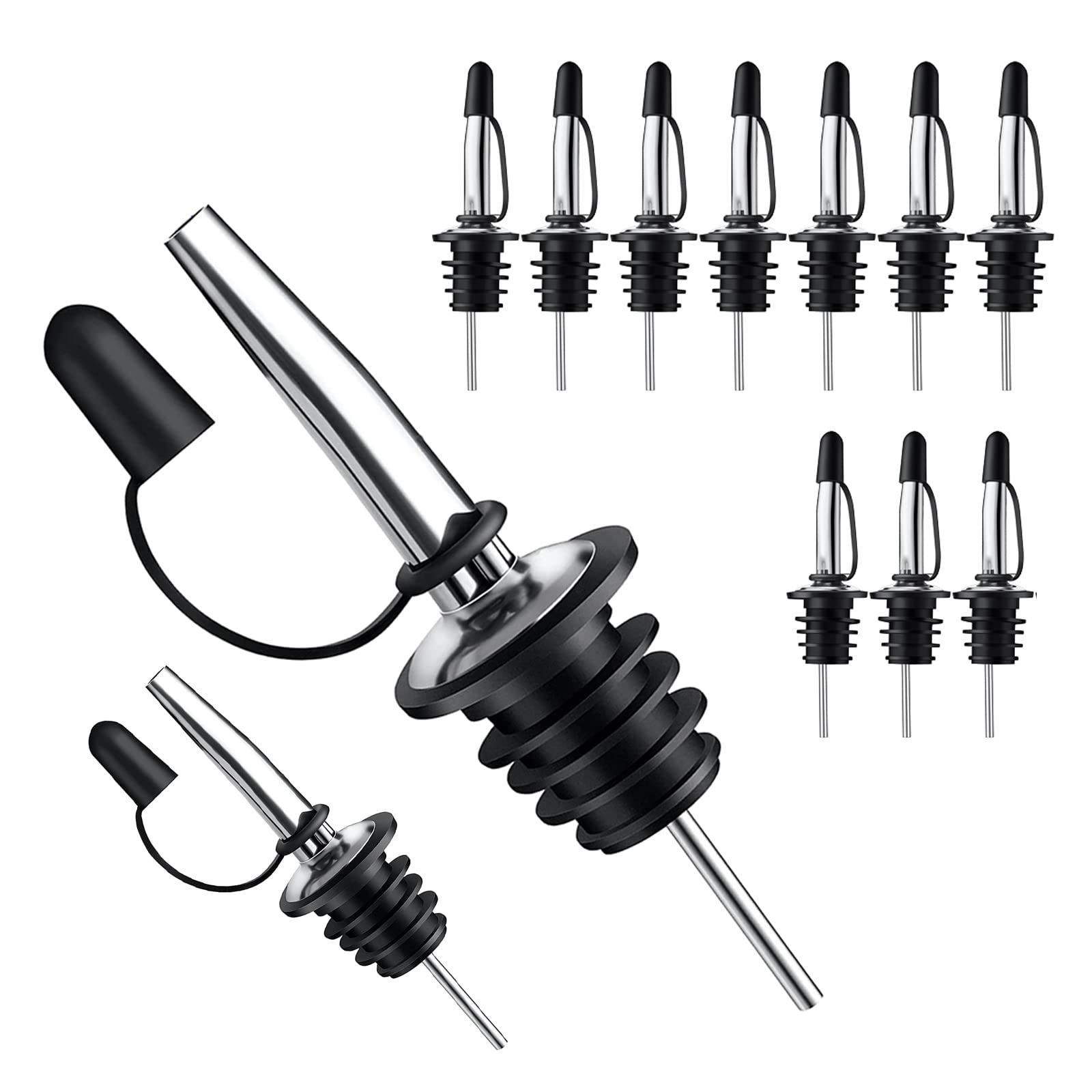 12 Pack Stainless Steel Classic Bottle Pourers - themonogram manor 