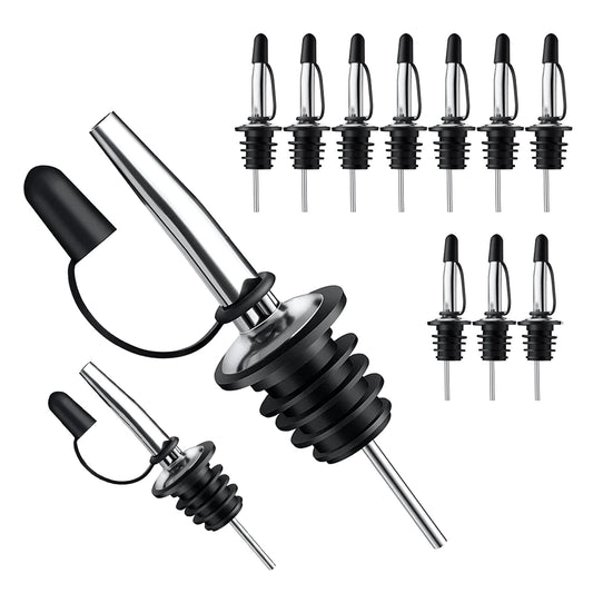 12 Pack Stainless Steel Classic Bottle Pourers - themonogram manor 