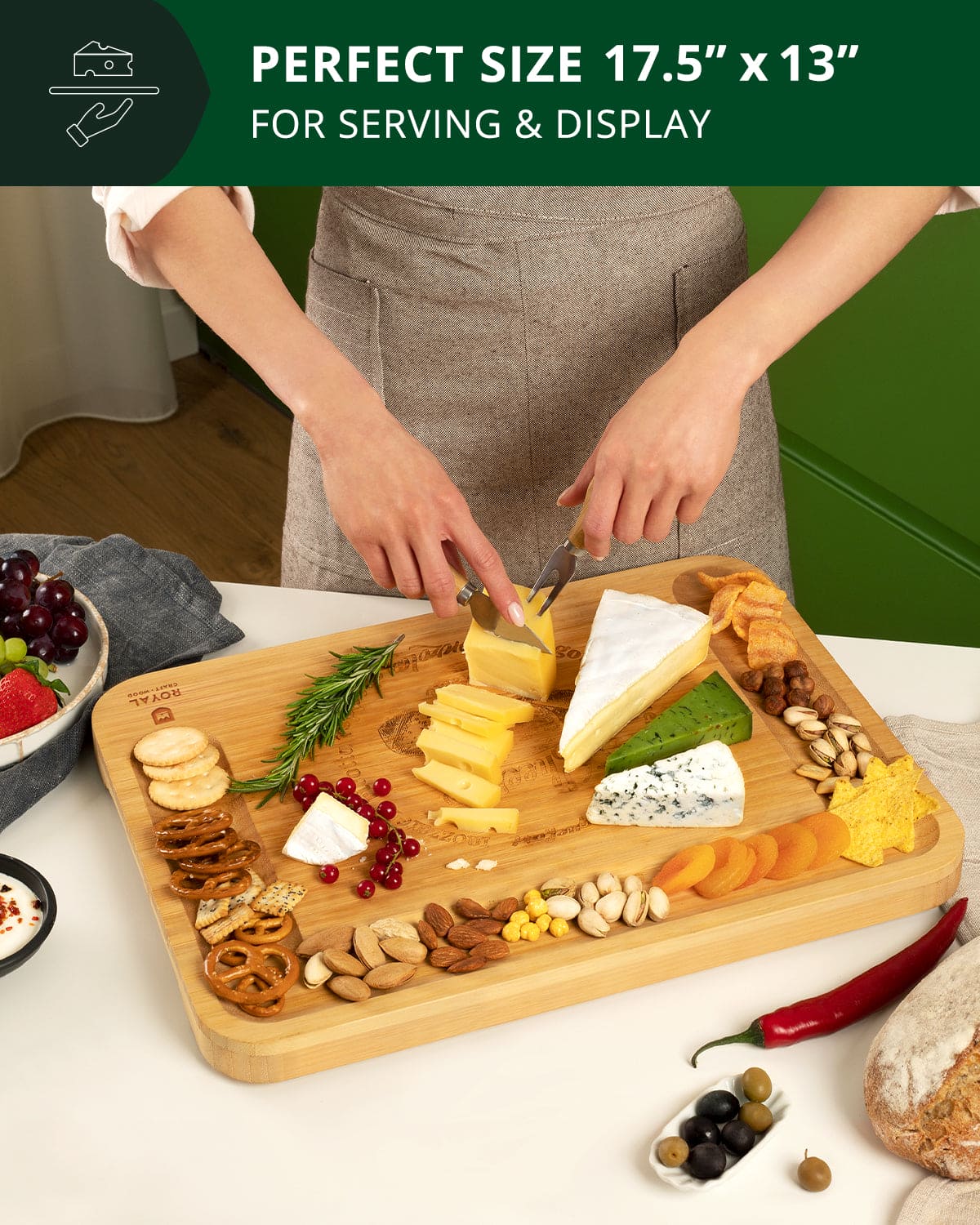 Cheese Board XXL with Cutlery Set - themonogram manor 