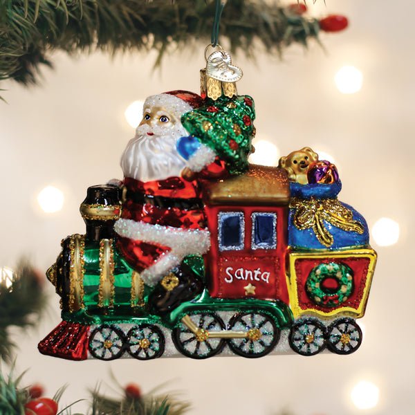 Santa On Locomotive Ornament - themonogram manor 