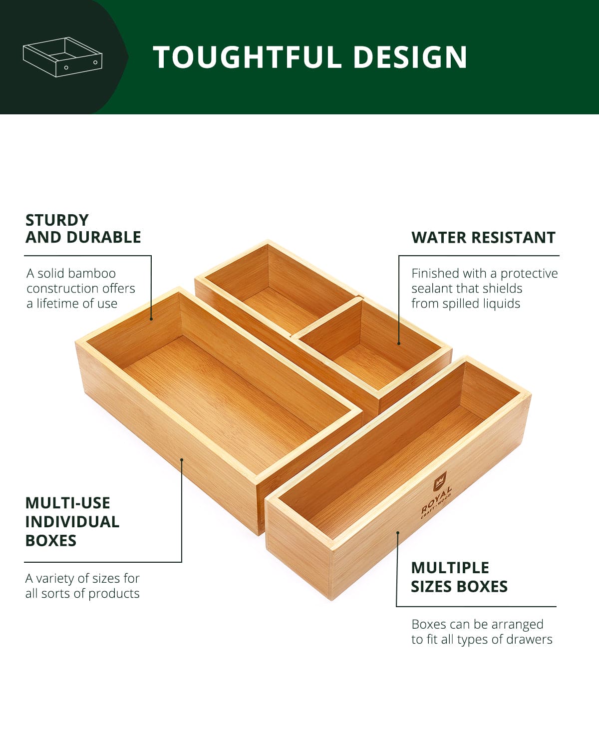 Storage Box Set of 3, Natural - themonogram manor 