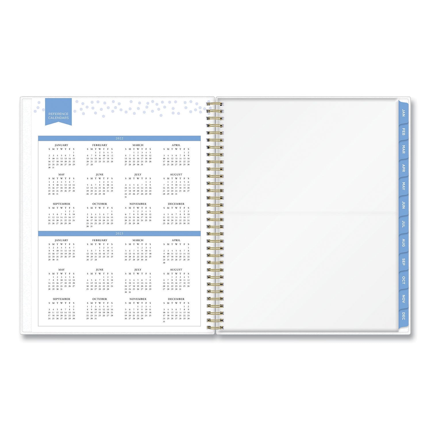Blue Sky Day Designer Tile Weekly/Monthly Planner, Tile Artwork, 11 x 8.5, Blue/White Cover, 12 - Month (Jan to Dec): 2023 - themonogram manor 