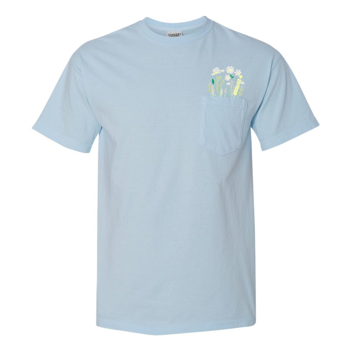 Embroidered 'Floral Pocket' Pocket T-Shirt - themonogram manor 