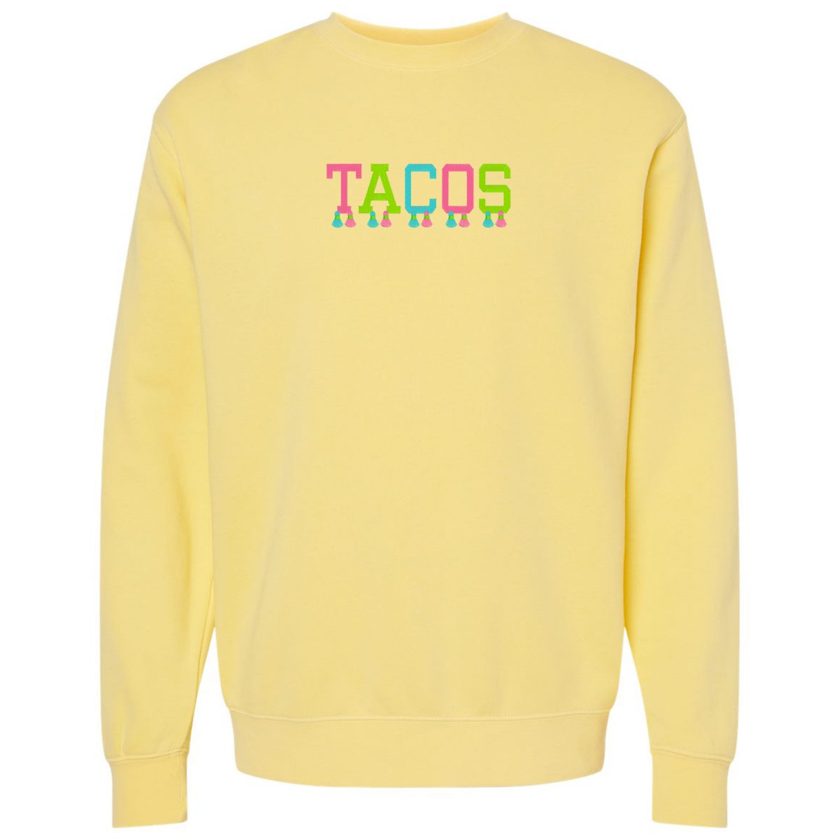 Embroidered Tasseled 'Tacos' Cozy Crew - themonogram manor 