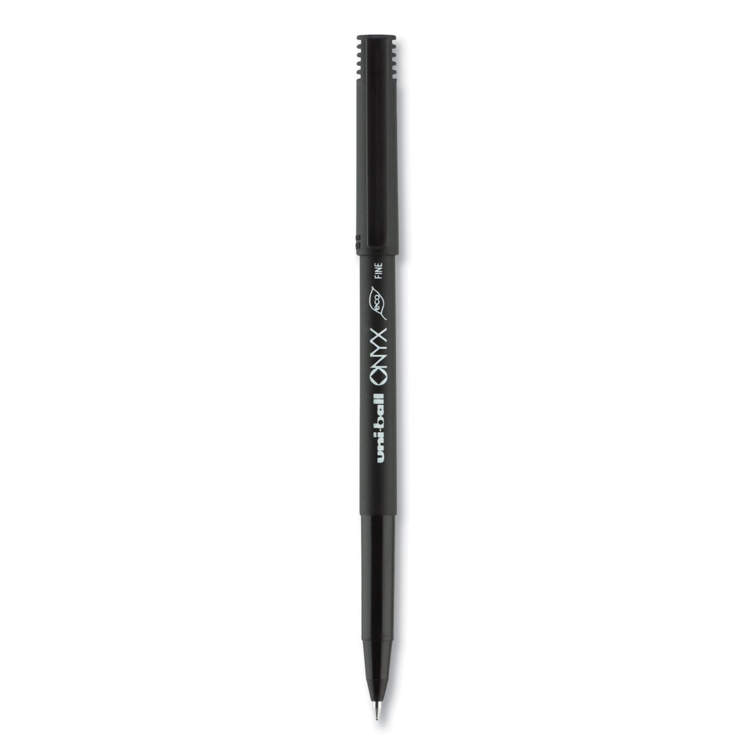 uniball ONYX Roller Ball Pen, Stick, Fine 0.7 mm, Black Ink, Black Matte Barrel, Dozen - themonogram manor 