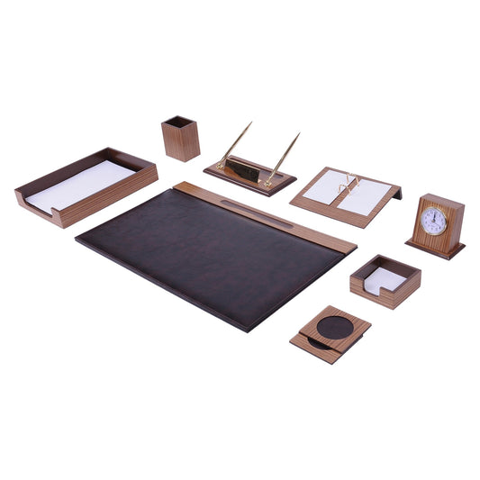 MOOG Zebrona Leather Desk Organizer Set - 11 PCS - themonogram manor 
