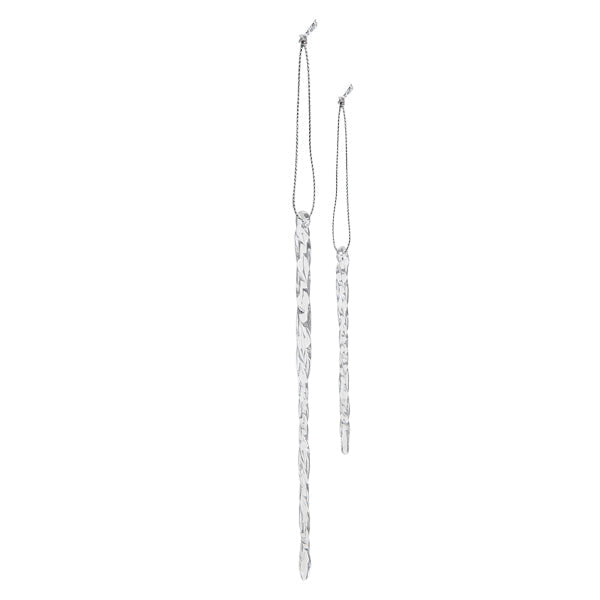 Clear Glass Icicles Set Of 24 Ornament - themonogram manor 