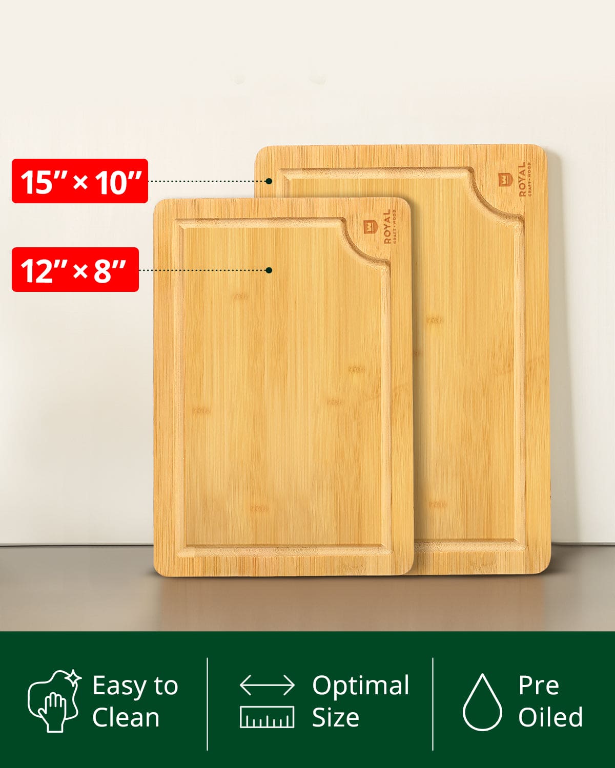 Cutting Board Set of 2, Bamboo - themonogram manor 