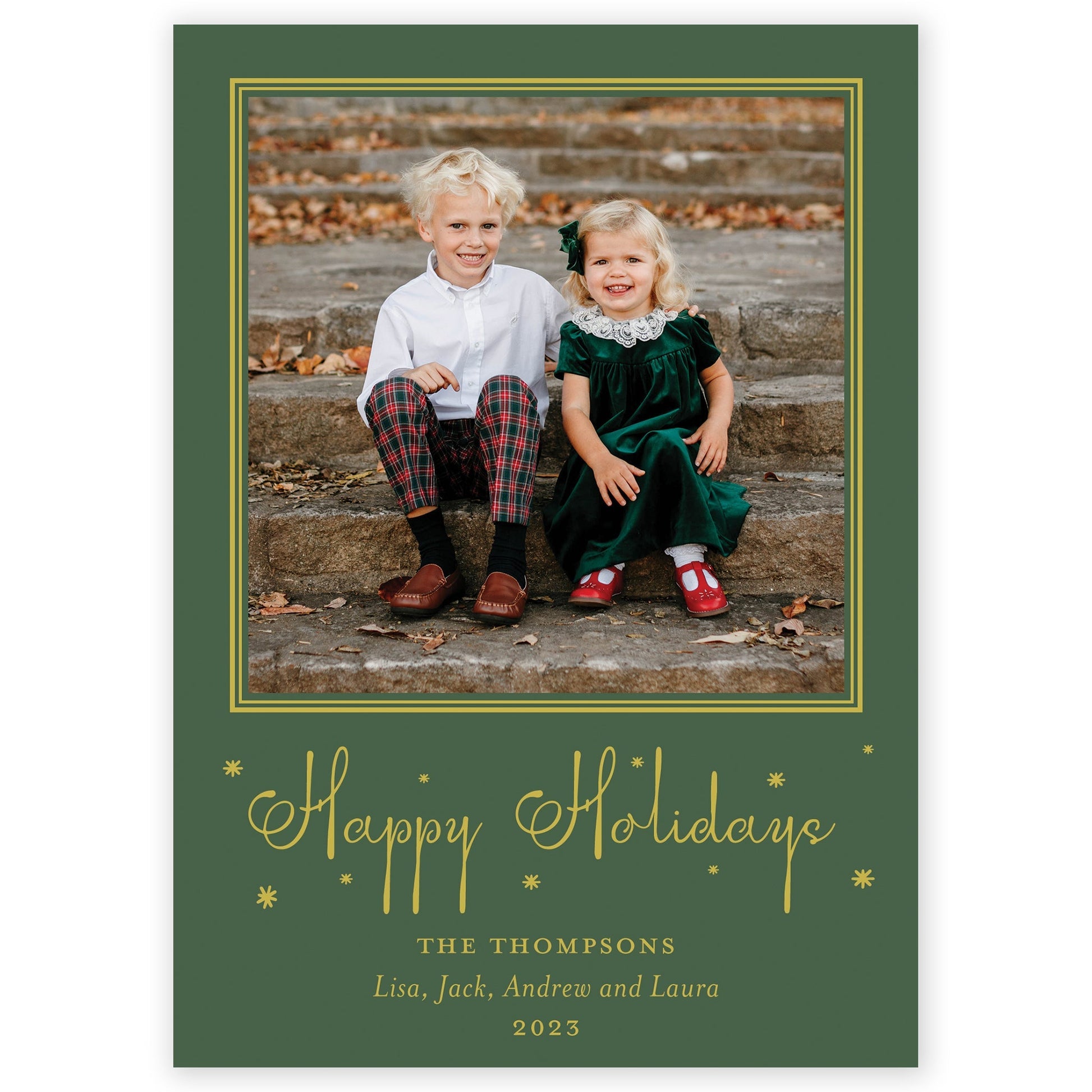 forest merry christmas drip holiday card - themonogram manor 