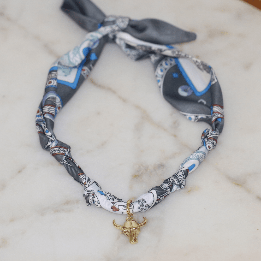 No Bull in Gray Scarf Necklace - themonogram manor 
