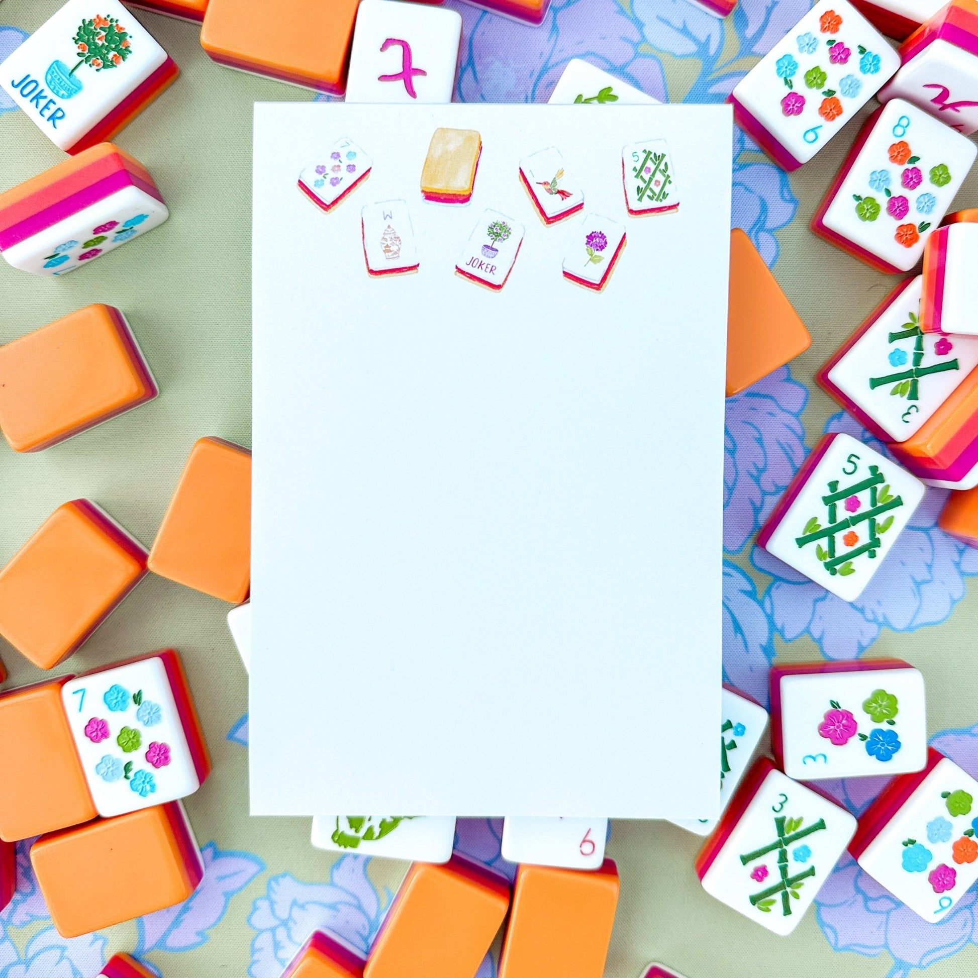 Sunset Mahjong Tiles Notepad - themonogram manor 