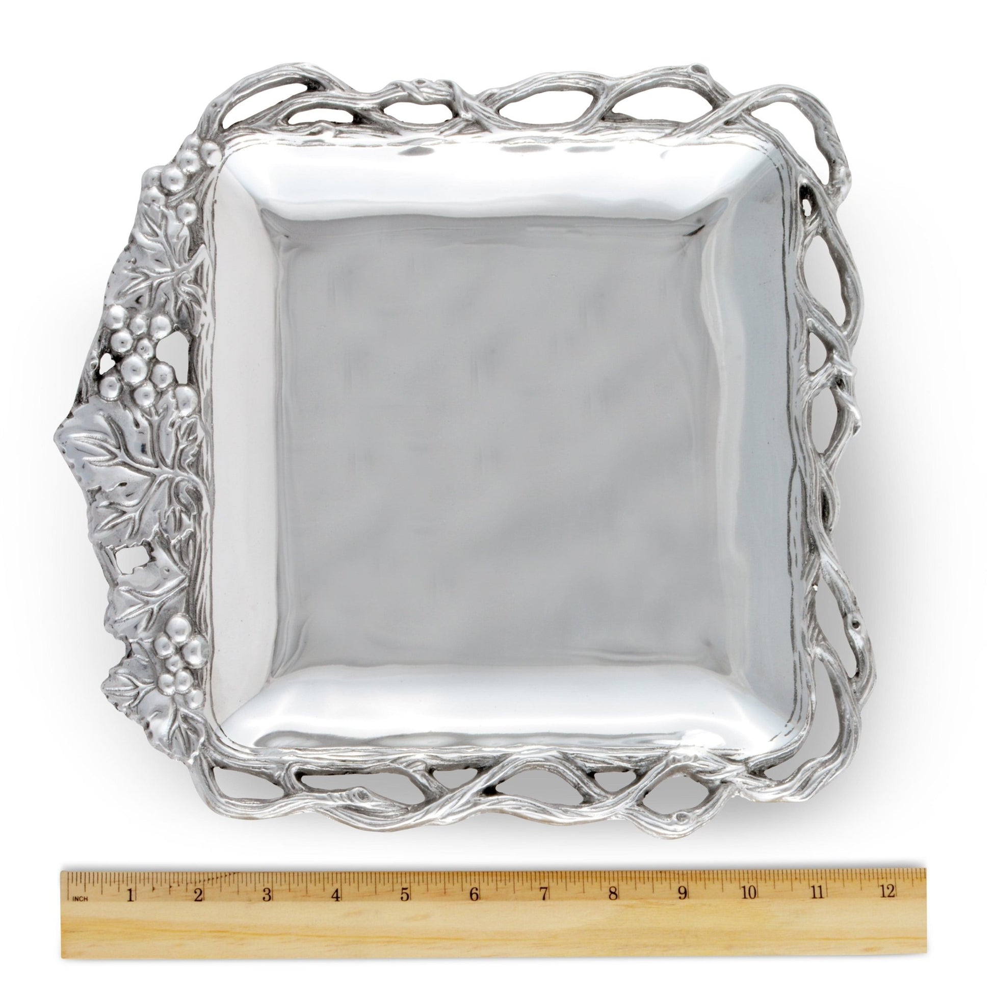 Grape Open Vine Square Tray 12 - themonogram manor 