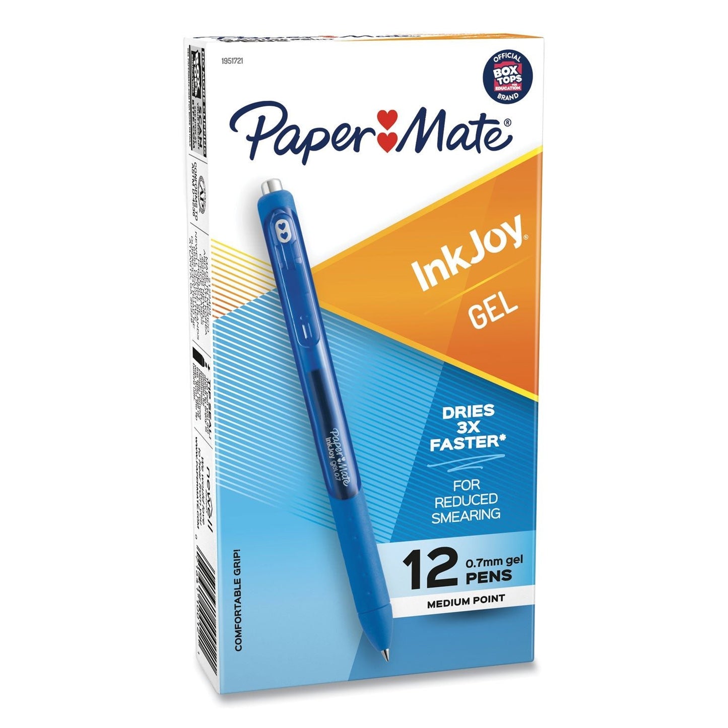 Paper Mate InkJoy Gel Pen, Retractable, Medium 0.7 mm, Blue Ink, Blue Barrel, Dozen - themonogram manor 