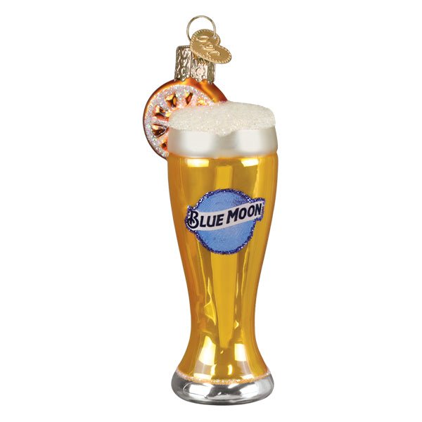 Glass Of Blue Moon Beer Ornament - themonogram manor 