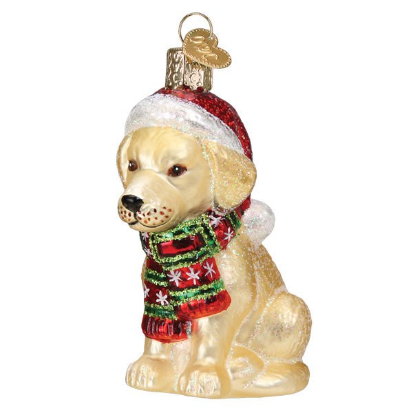 Holiday Yellow Labrador Puppy Ornament - themonogram manor 