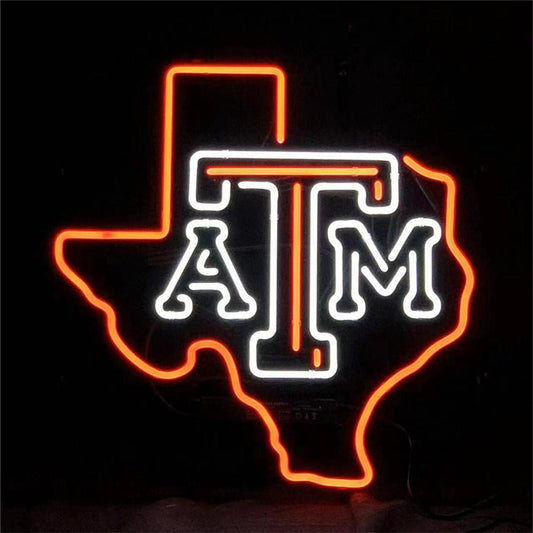 Texas Map with ATM Neon Signs Light - themonogram manor 