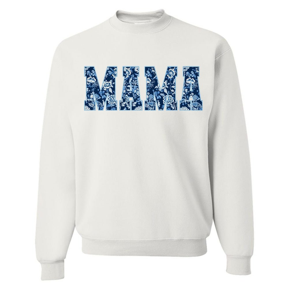 'Blue & White Chinoiserie 'Mama' Crewneck Sweatshirt - themonogram manor 