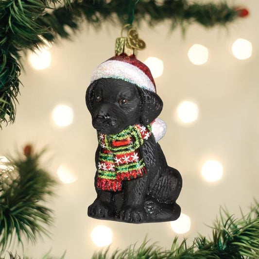 Holiday Black Labrador Puppy Ornament - themonogram manor 