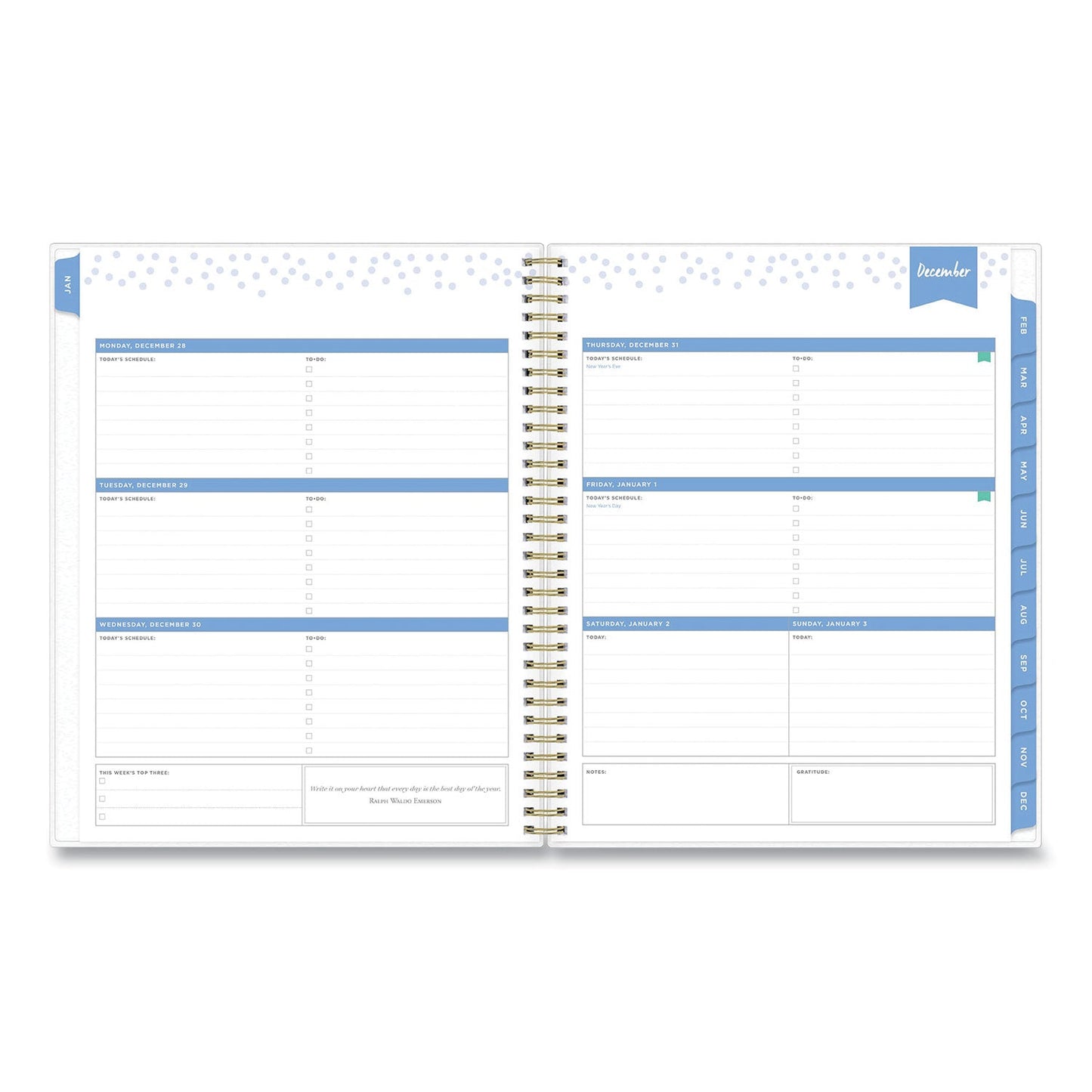 Blue Sky Day Designer Tile Weekly/Monthly Planner, Tile Artwork, 11 x 8.5, Blue/White Cover, 12 - Month (Jan to Dec): 2023 - themonogram manor 