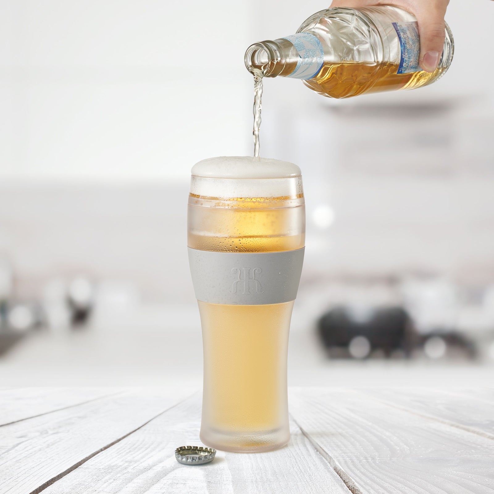 Barcelona Acrylic Cooling Beer Glassware, Set of 2 - themonogram manor 