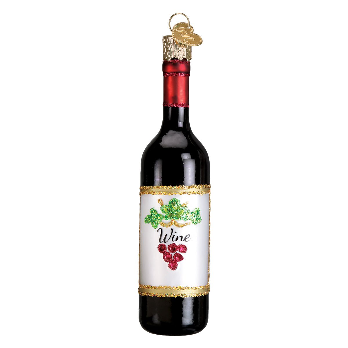 Red Wine Bottle Ornament - #themonogram manor #