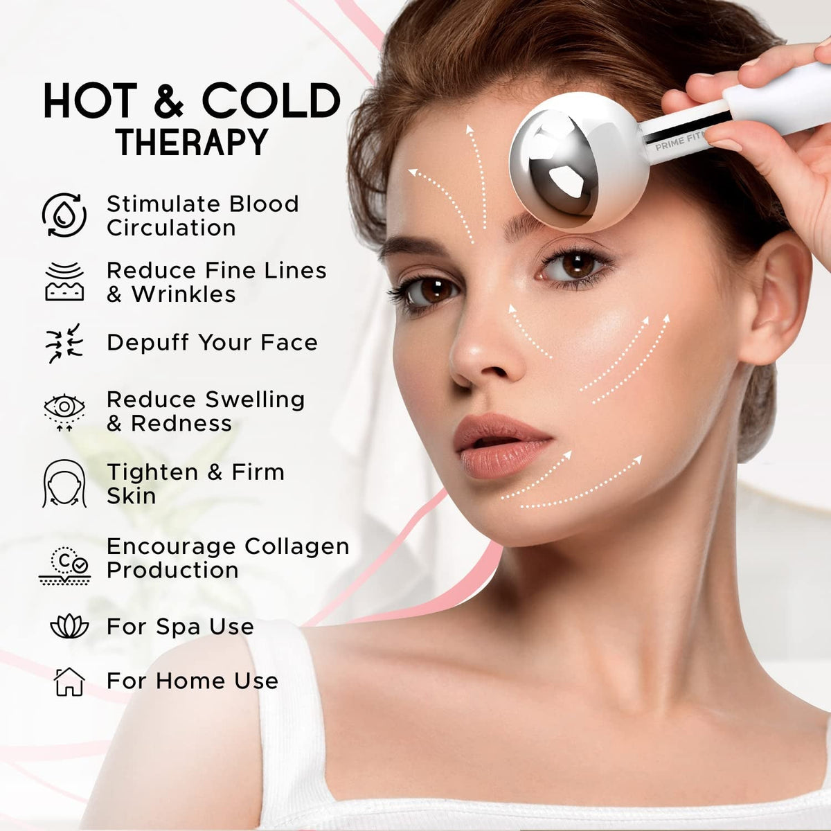 Ice Globes for Facials | Unbreakable Steel Cooling Roller | Cryo Sticks for Face | Massager for Face Neck & Eyes | Skin Care for Dark Circles, Puffiness, Wrinkles, Collagen Production (White) - themonogram manor 